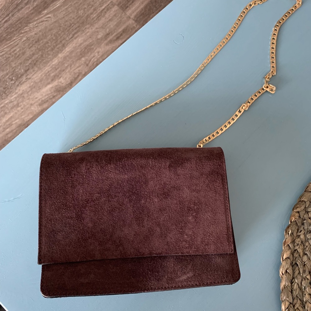 Suede Alessandro Mari crossbody bag/clutch